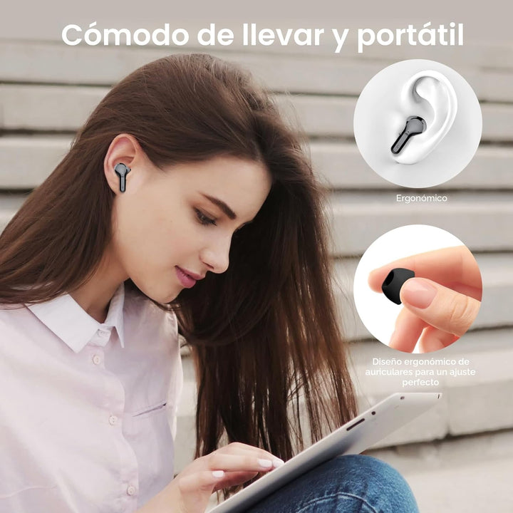 Auriculares inalámbricos, Bluetooth 5.4, estéreo de alta fidelidad,...