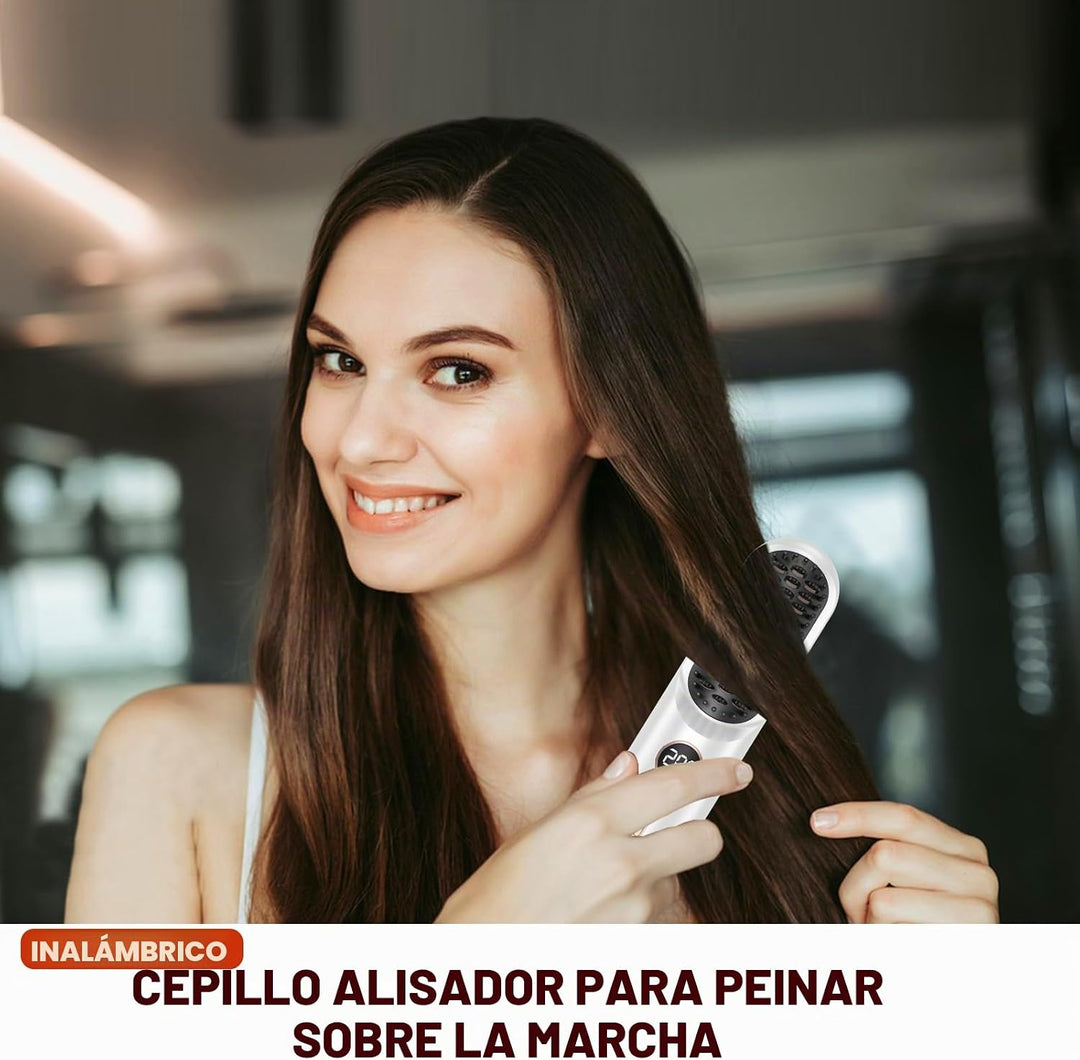 Atopskins Cepillo alisador de cabello inalámbrico, mini cepillo por...