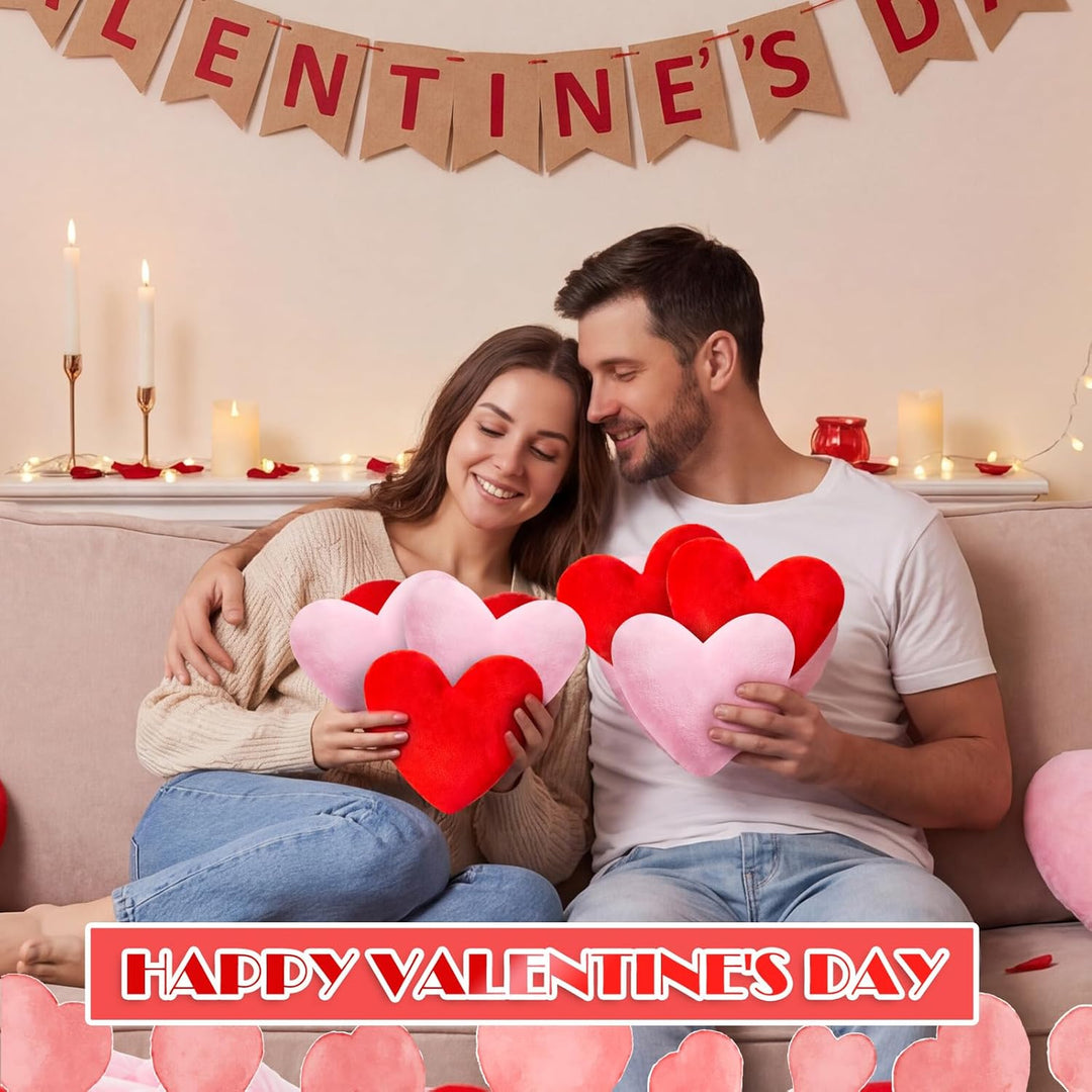 PullCrease 48 almohadas de felpa en forma de corazón para