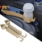 Tapón para hueco de asiento de coche con ranura de almacenamiento, organizador rellenador de huecos de auto con portavasos, tira universal rellenadora de hueco lateral de asiento de coche, paquete de
