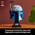 LEGO Star Wars Jango Fett Casco – Kit de modelo de bricolaje para adultos mayores de 18 años – Juego de construcción coleccionable – Idea de decoración de habitación para fanáticos del ataque de los clones – Regalo para cumpleaños – 75408