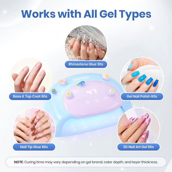 Beetles - Lámpara de uñas UV, luz de uñas de gel azul caramelo con...