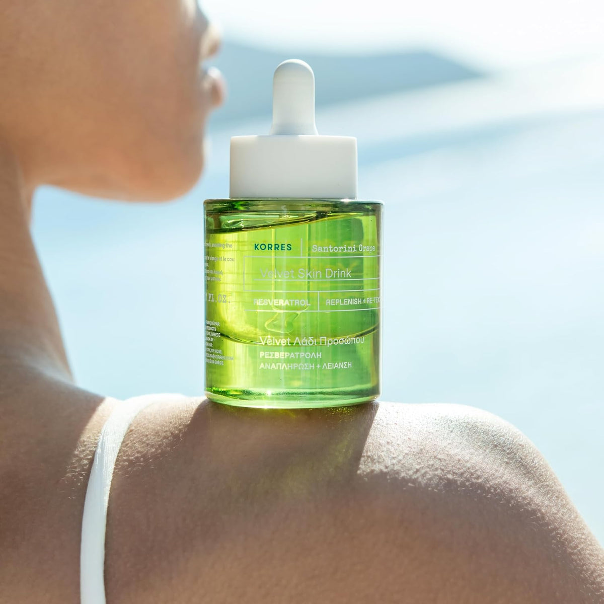KORRES Santorini Grape Velvet Skin Drink, Suero Hidratante con Resv...