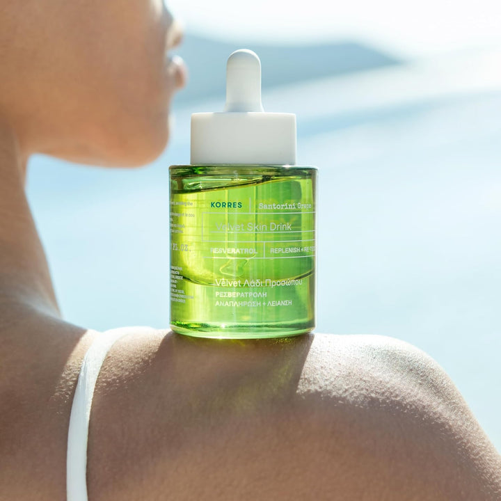 KORRES Santorini Grape Velvet Skin Drink, Suero Hidratante con Resv...