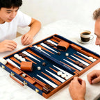 Juegos de backgammon premium para adultos, juegos de mesa de backgammon grandes de 17.5 pulgadas, juego de backgammon portátil de cuero sintético para viajes, regalos clásicos de juego de estrategia