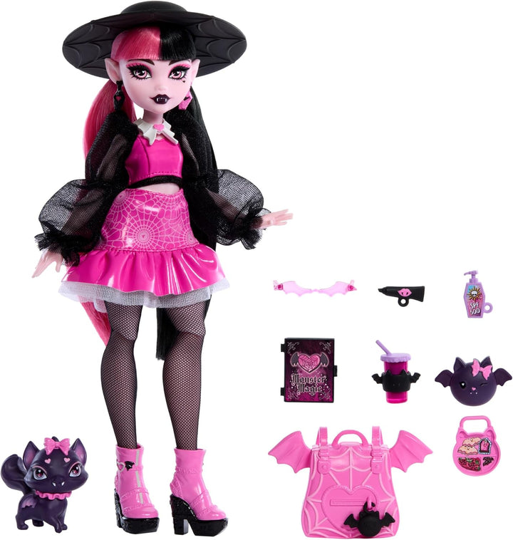 Muñeca Monster High Draculaura con Murciélago-Gato Mascota Conde Fa...