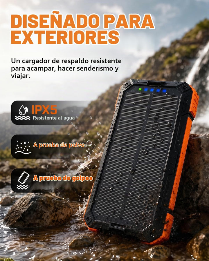 Cargador solar Banco de energía - 49800mAh QC3.0 Cargador portátil...