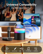 Máquina de karaoke con luces LED de discoteca para adultos y niños, altavoz Bluetooth portátil con 2 micrófonos inalámbricos, regalos de cumpleaños de Pascua para niños, familia