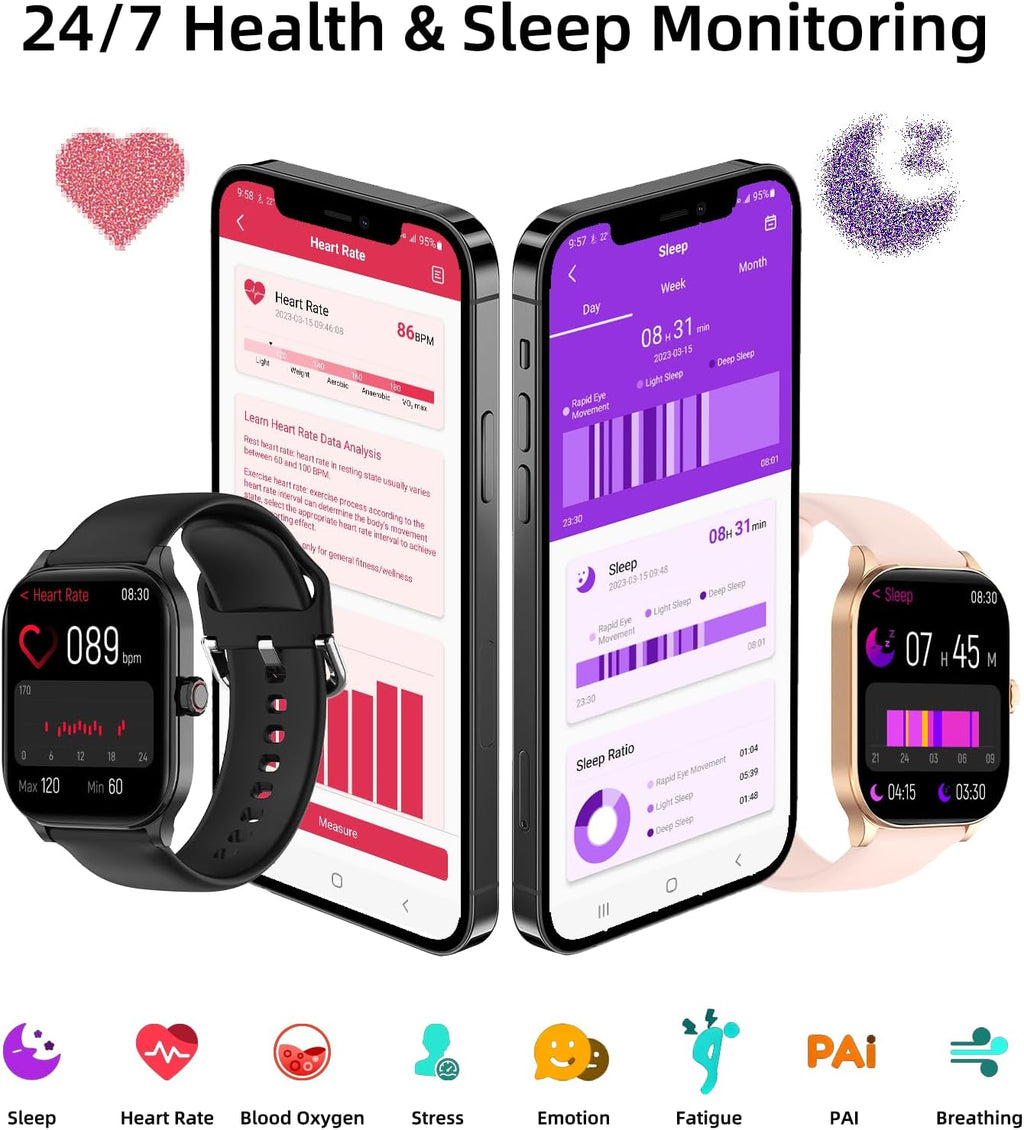 Smart Watch, GPS y Mapas Libres, Pantalla HD de 1.96", IA, Llamadas y Mensajes por Bluetooth