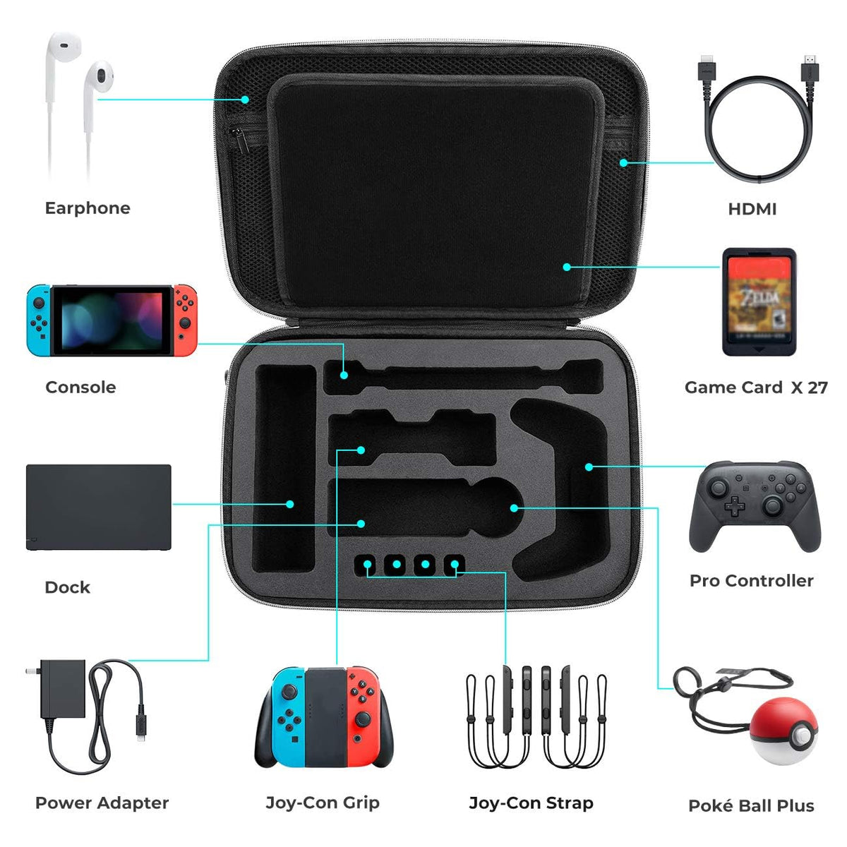 Mumba Deluxe - Funda de transporte para Nintendo Switch 1 y OLED, versión