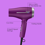 Conair Worldwide Secador de pelo con mango plegable con concentrado...