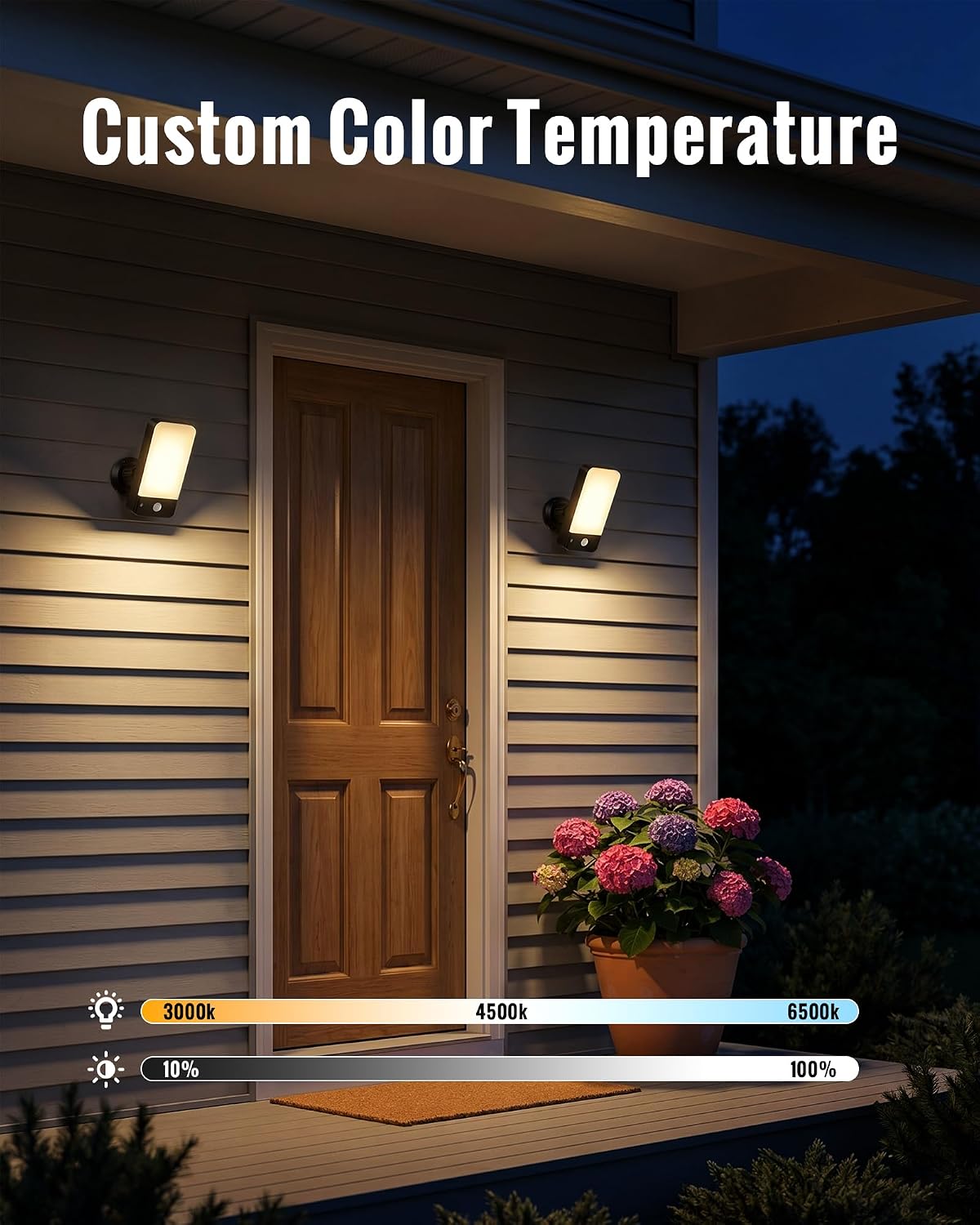 Luz exterior con sensor de movimiento de batería recargable