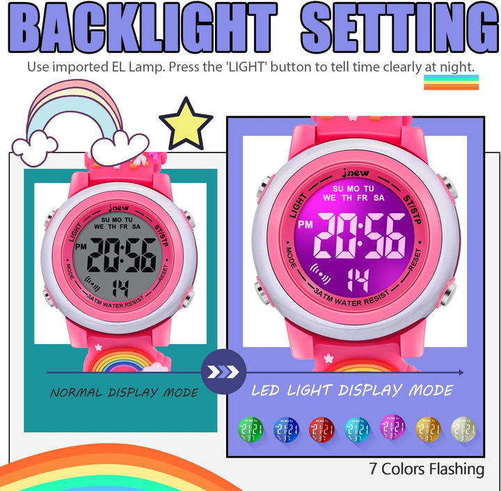 VAPCUFF Relojes impermeables 3D de dibujos animados para niñas con...