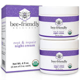 BeeFriendly Crema de noche orgánica, certificada por USDA, hidratan...