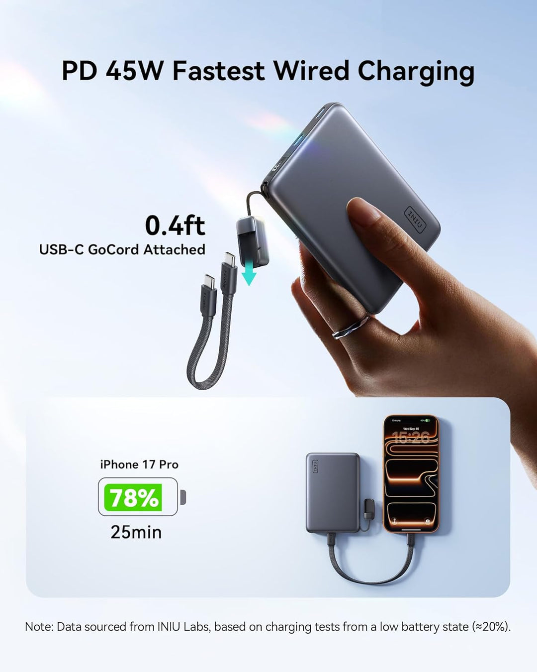INIU para Magsafe Power Bank, Slimmest Qi2.2 certificado, cargador...