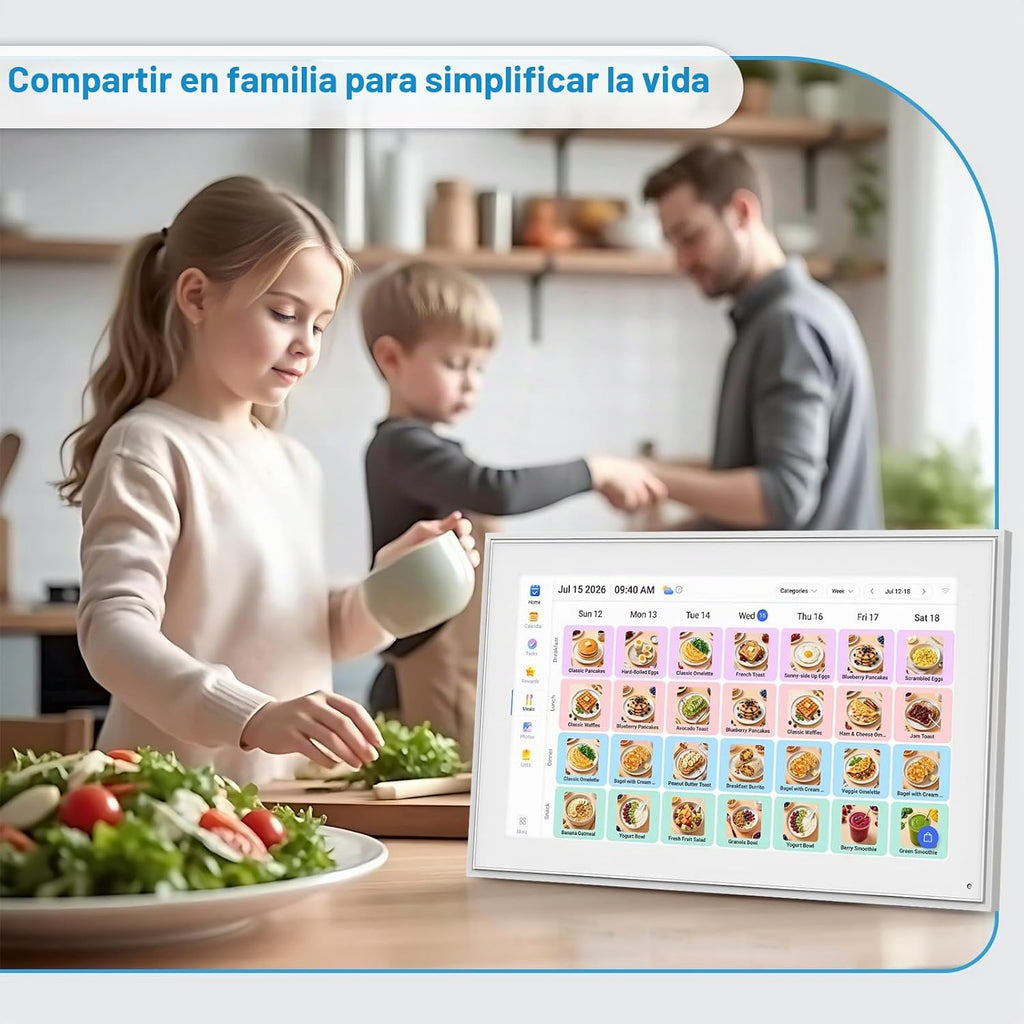 Calendario digital de 15.6 pulgadas, pantalla táctil de pared, calendario electrónico de 32 GB + planificador familiar inteligente, montaje en pared y escritorio, regalos para mujeres y hombres, regalos para mamá y papá
