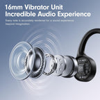 MRYTKY Auriculares de conducción ósea, auriculares de oreja abierta Bluetooth5.4 con micrófono, auriculares inalámbricos de 10 horas de reproducción, auriculares deportivos impermeables adecuados para