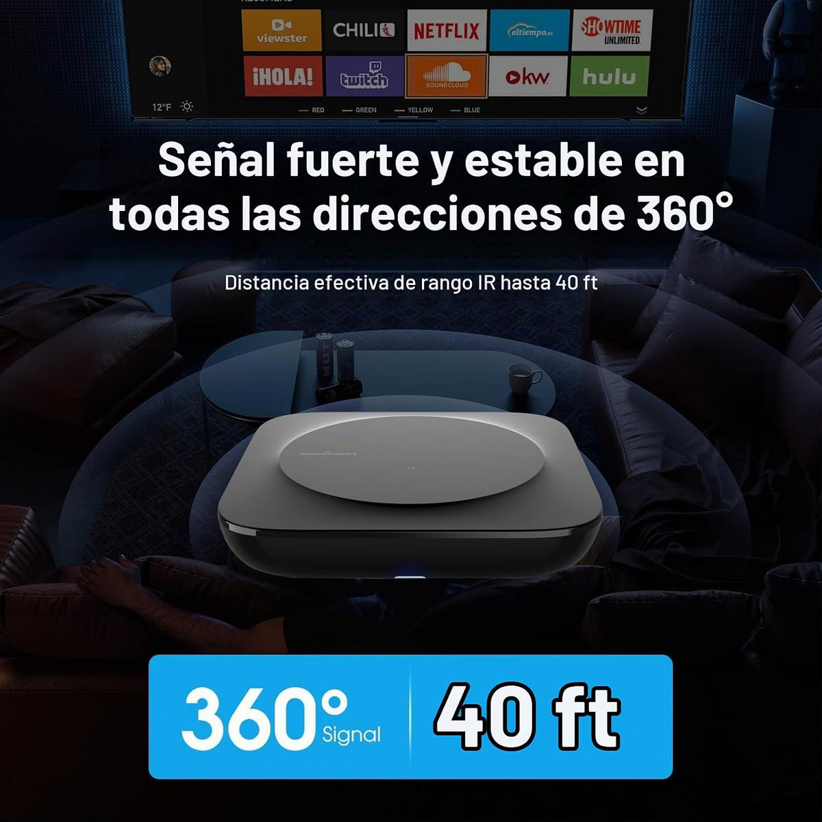 SofaBaton X1S - Control remoto universal con concentrador y aplicación, todo en uno, control remoto universal inteligente con actividades personalizadas para dispositivos IR/Bluetooth/WiFi, compatible