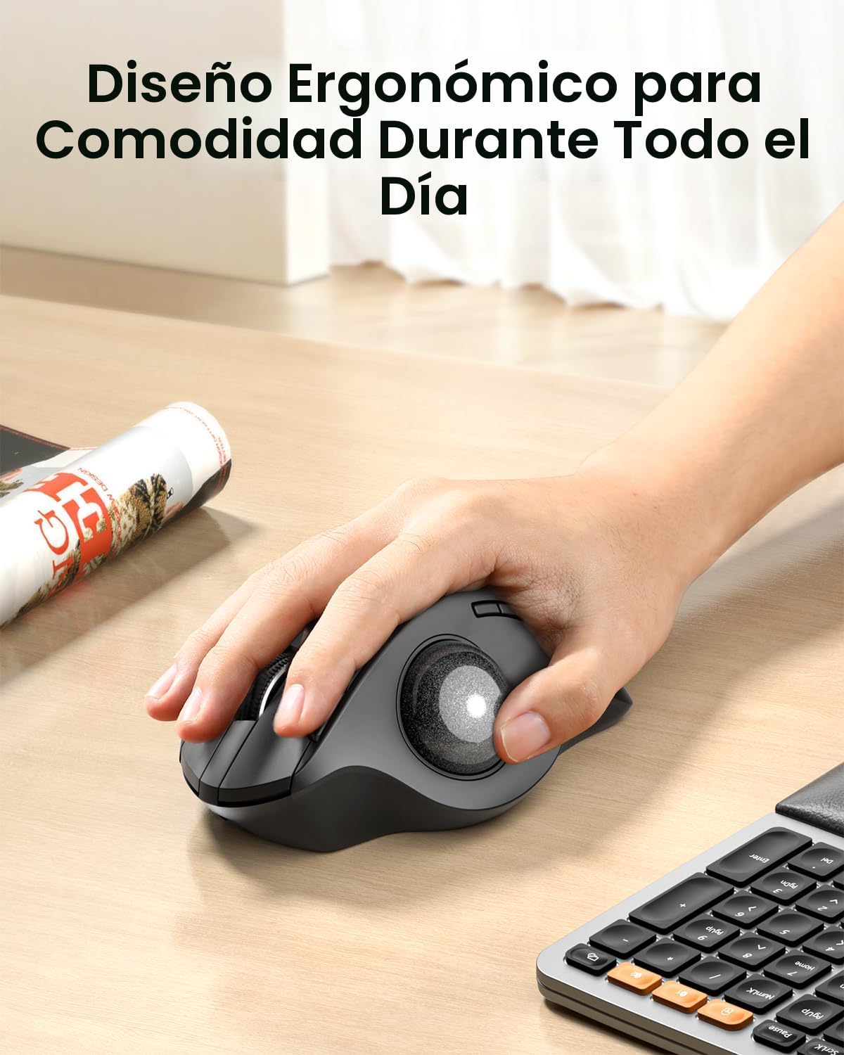 ProtoArc Ratón Trackball Inalámbrico, EM01 NL Ergonómico Bluetooth...