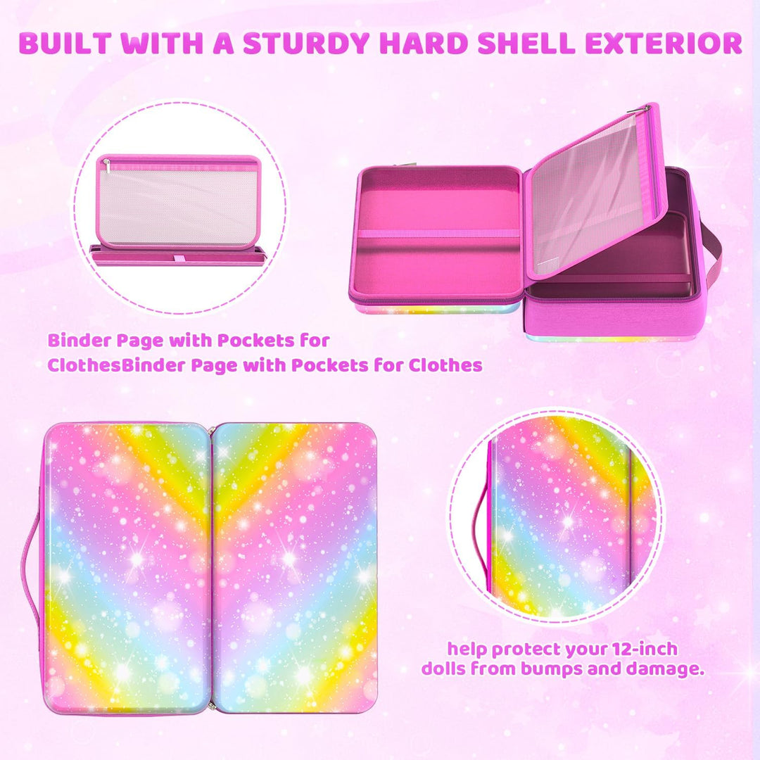 LININYHAO Funda de transporte compatible con muñecas Barbie de 12 p...