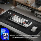 Teclado mecánico inalámbrico Keychron Q3 Ultra Tasa de sondeo 8KHz, TKL 2.4G/Bluetooth 5.3/por cable Hasta 660 horas de batería, Hot-Swappable Aluminio RGB para Mac/Windows/Linux—Blanco