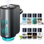 Difusor de ambientador de automóvil, ambientador inteligente para automóvil con tres modos de luz ajustables, aromatizante recargable para carro con 8 piezas de aceite esencial, de larga duración