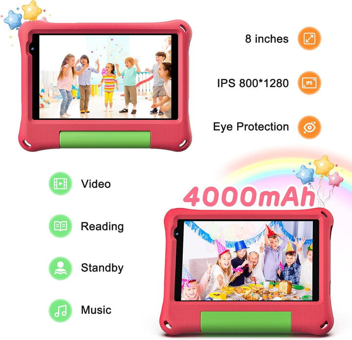Tableta para niños de 8 pulgadas, Android 15, Octa-Core 12 GB de RA...