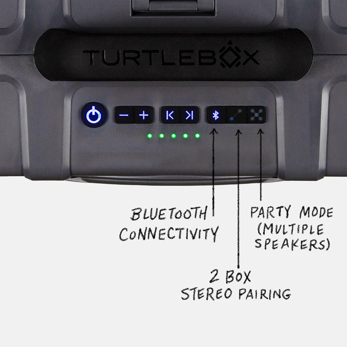 Turtlebox Grande, altavoz Bluetooth para exteriores más grande, impermeable, gris