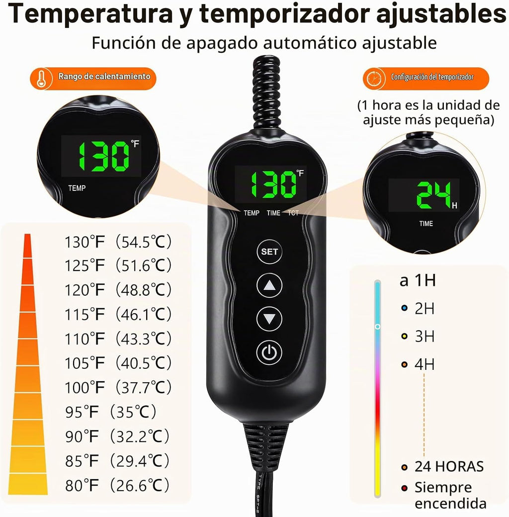 Camas calefactables para gatos de interior y perros pequeños, cama térmica de 20 pulgadas para mascotas con temporizador y temperatura ajustable, cama eléctrica extraíble e impermeable para gatos de interior