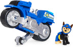 Paw Patrol, Moto Pups Deluxe de Chase, vehículo de motocicleta de tracción que hace piruetas y figura de juguete
