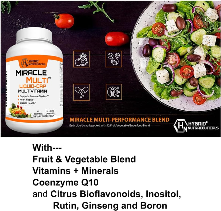 MiracleMulti Cápsulas multivitamínicas líquidas para hombres y muje...