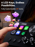 Controlador de transmisión Streonor S6 Mini, consola de control LCD de 6 teclas, negro