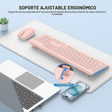 Combo de teclado y mouse inalámbricos, teclado ergonómico silencios...