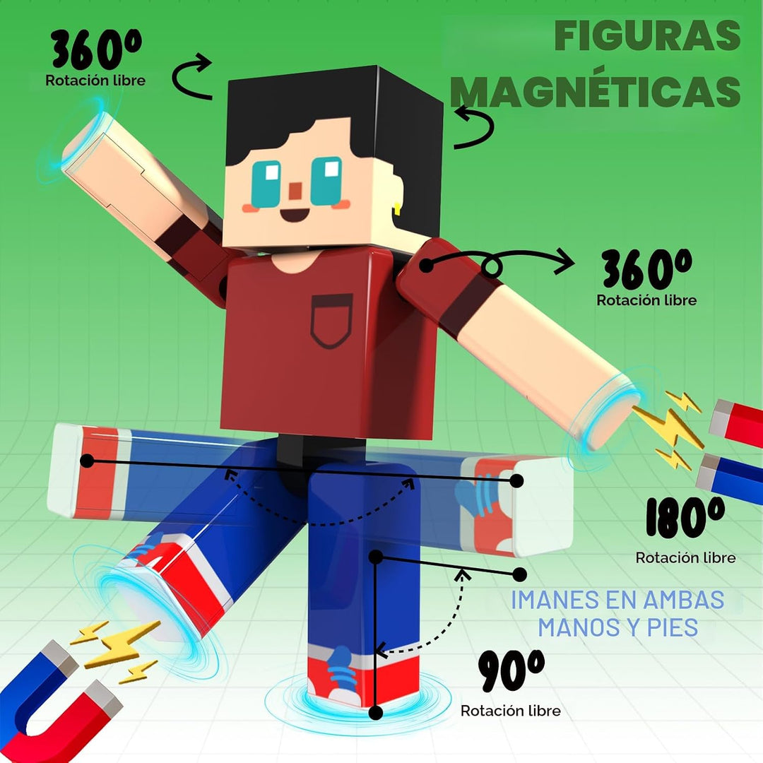 45 bloques magnéticos de viaje, mini bloques de construcción magnét...