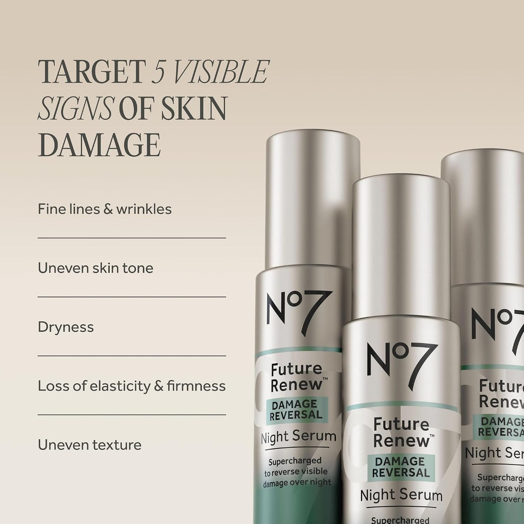 No7 Future Renew Damage Reversal Night Serum - Suero de péptidos an...