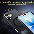 SPIDERCASE - Funda magnética para iPhone 16, soporte integrado, color negro