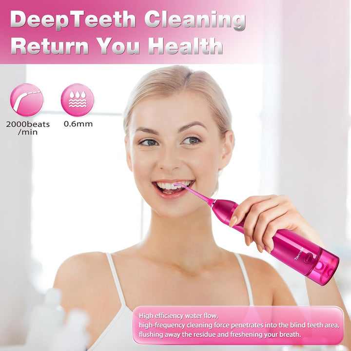 TOVENDOR Irrigador dental eléctrico de agua, hilo dental inalámbric...