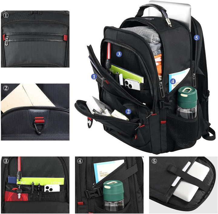 Z-MGKISS - Mochila de viaje extra grande, 52L, TSA, 17.3 pulgadas,...