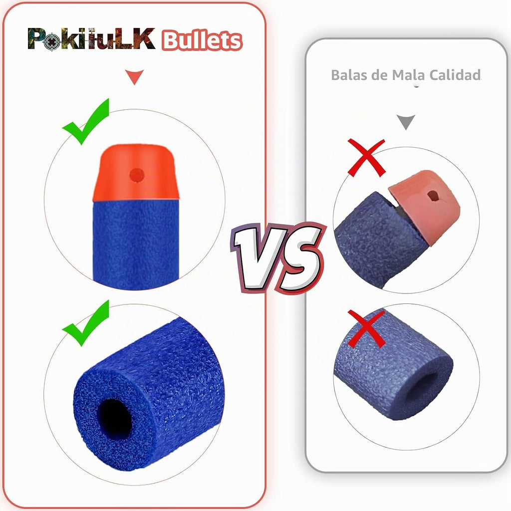 600 piezas de balas de repuesto para pistolas Nerf N-Strike Elite Series Blasters, juguetes de dardos con bolsa de almacenamiento de malla para práctica de tiro portátil
