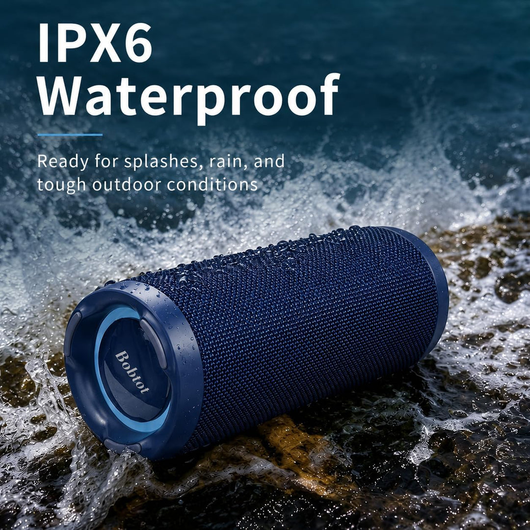 Bobtot Altavoz Bluetooth portátil, altavoz impermeable IPX6 con gra...