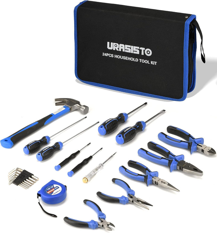 URASISTO Kit de herramientas para el hogar de 24 piezas para hombre...