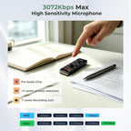 EVISTR Grabadora de voz digital 128GB AI Transcribir y resumir tomador de
