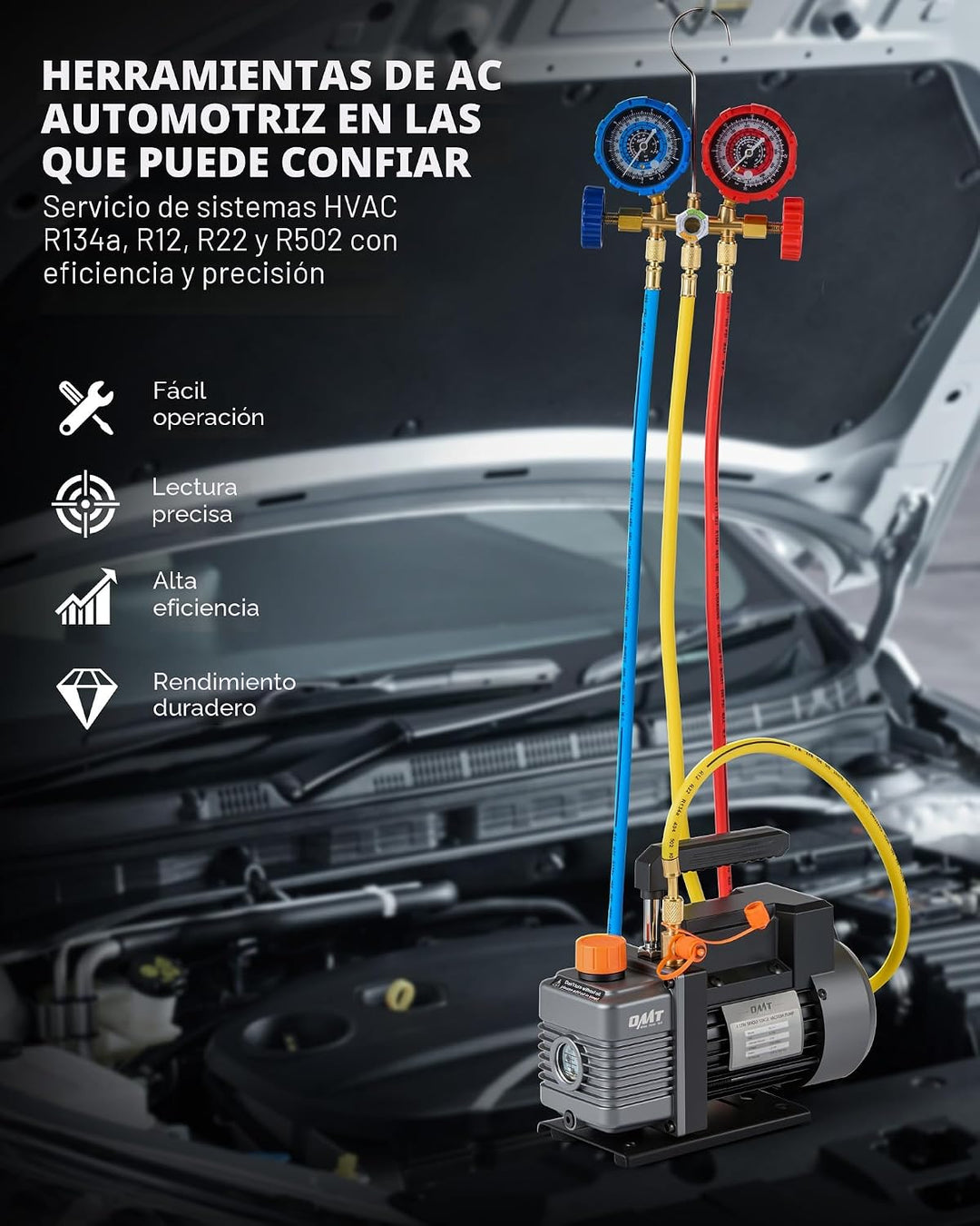 Orion Motor Tech - Bomba de vacío de aire acondicionado y juego de...