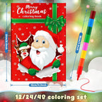 BenLouis 24 mini libros de Navidad para colorear con 24 crayones para niños a granel