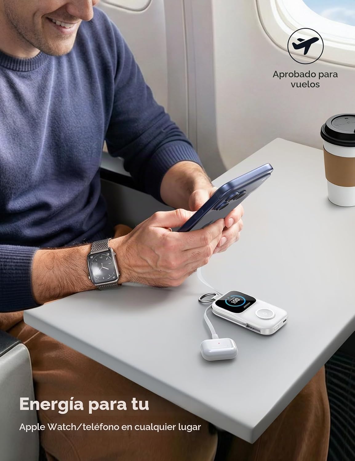JOYROOM - Cargador portátil para Apple Watch, batería externa de 50...