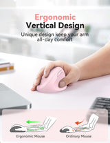 TECKNET Ratón Ergonómico, Ratón Vertical Inalámbrico Bluetooth, Bat...