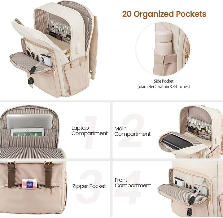 LOVEVOOK Mochila para computadora portátil para mujer, mochila de v...