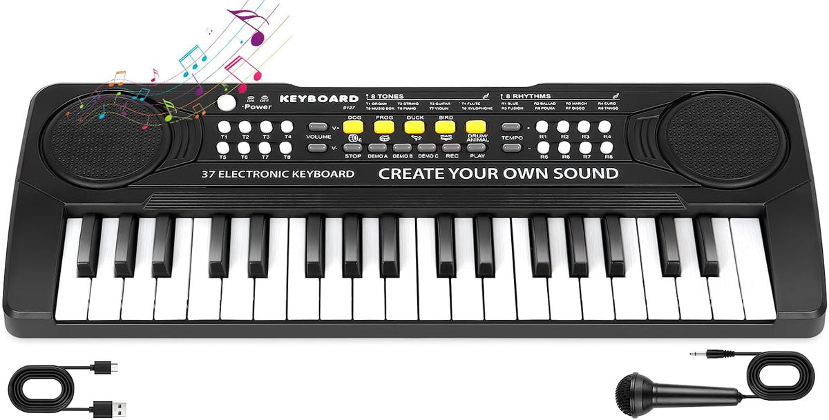 Piano para niños, teclado electrónico de 37 teclas, piano de música, juguetes educativos, instrumento musical, regalo para niños y niñas