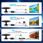 Antena de TV al aire libre para televisores inteligentes, antena digital HD TV RV montaje en techo, VHF/UHF de largo alcance para cámper, remolque, camión, barco (32.8 pies)