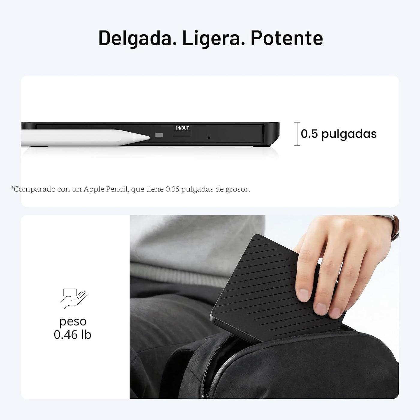 Amicool - Grabador externo USB-C USB 3.0 de CD\/DVD para computador...
